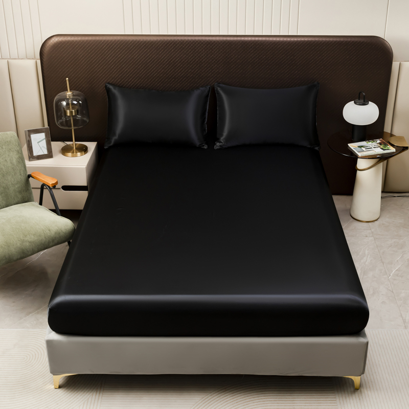 Satin Pillowcase Silk - 3 pezzi lenzuolo con angoli in